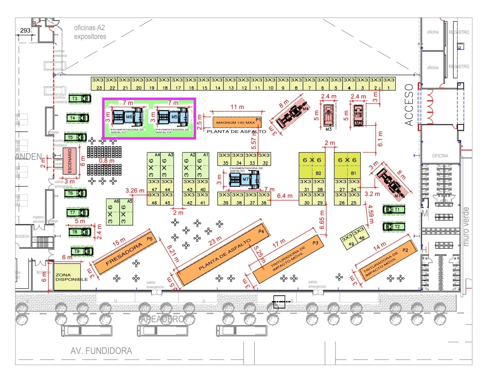 Espacio 3m x 7m serie M
