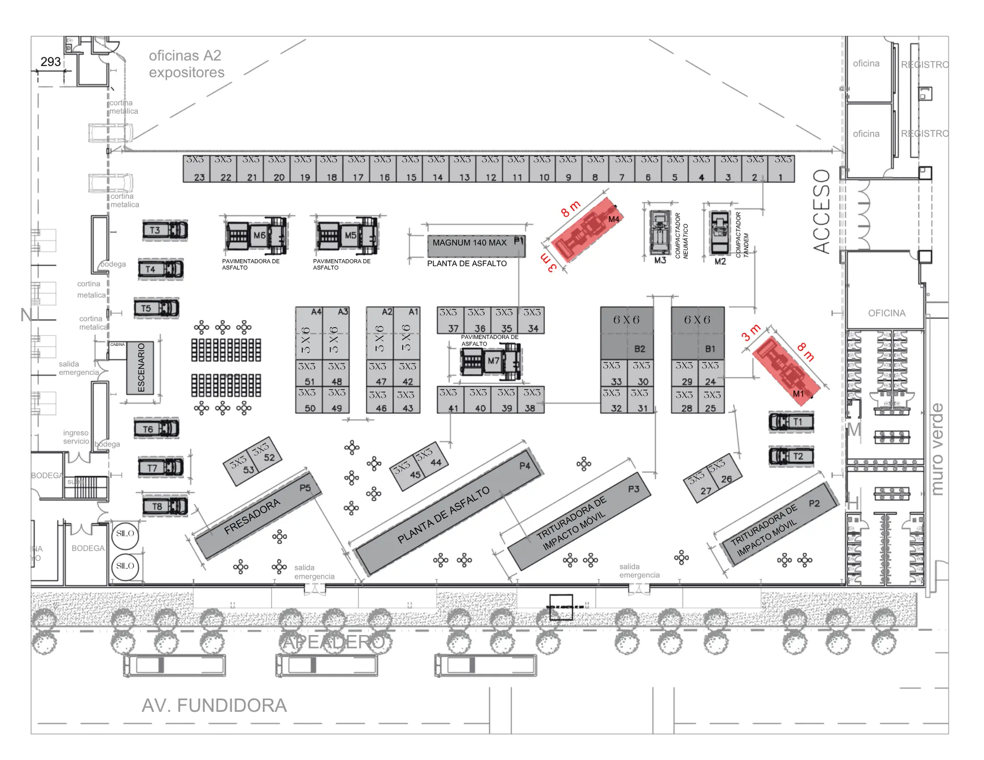Espacio 3m x 8m M1
