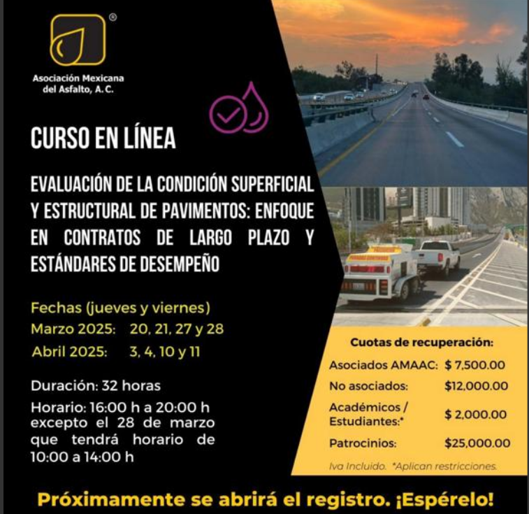 Asociado Curso Evaluacion de pavimentos 
